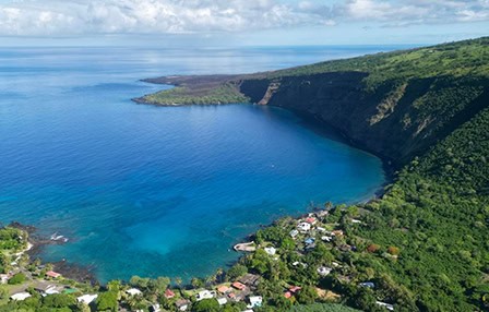 Oceanfront estate on Big Island Hawaii with stunning coastal and mountain views near Kona and Kohala.